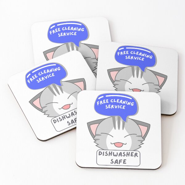 Item preview, Free cleaning service, cute tabby cat, dishwasher safe designed and sold by DuckworthRoad.