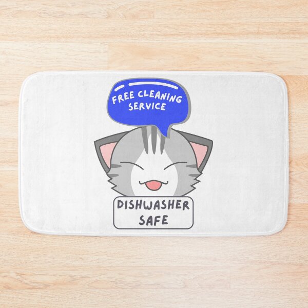 Item preview, Free cleaning service, cute tabby cat, dishwasher safe designed and sold by DuckworthRoad.