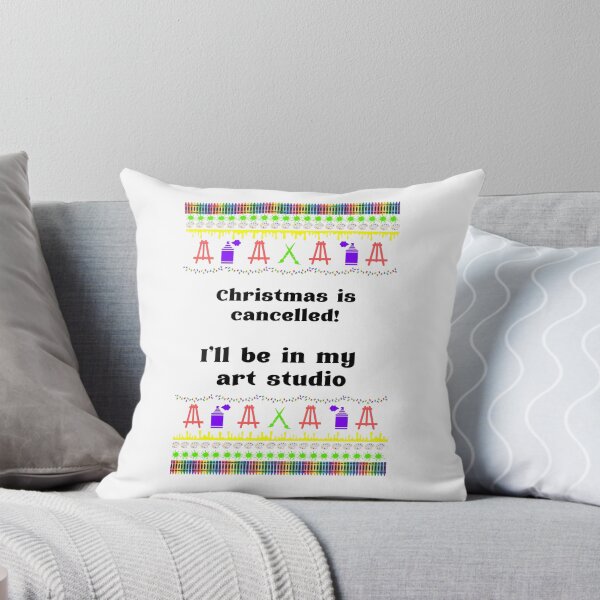 Item preview, Ugly Christmas 'Christmas is cancelled! I'll be in my art studio' tshirt designed and sold by imagineinkgc.