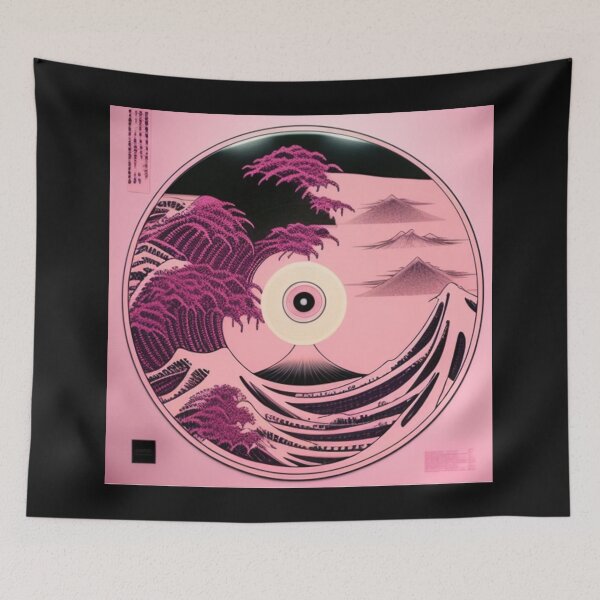 Item preview, Pink and Black Anime Landscape Vinyl LP designed and sold by musicgeniusart.