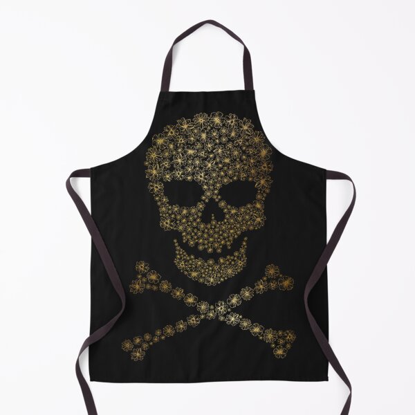 Item preview, Skull and Crossbones - Gold Flowers designed and sold by SquirrelAreWe.