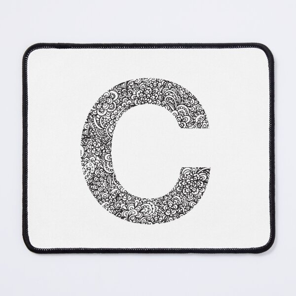 Item preview, Letter C | Monogram | Initial | Floral | Black and White designed and sold by hayleylauren.