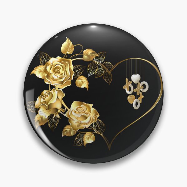 Item preview, Golden Heart with Golden Roses designed and sold by LionessLove.
