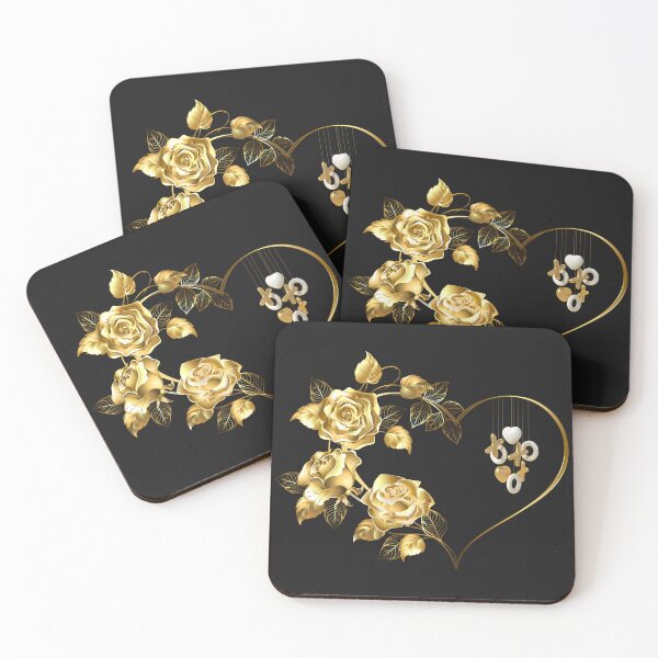Item preview, Golden Heart with Golden Roses designed and sold by LionessLove.