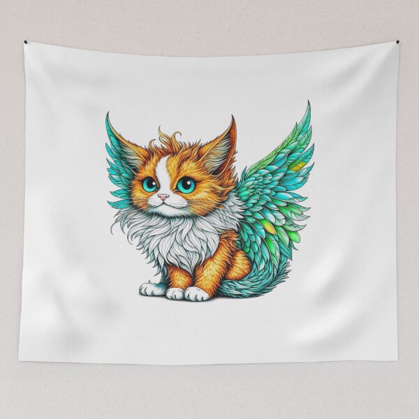Item preview, Fluffy Kitty with Wings designed and sold by Violet Grant.
