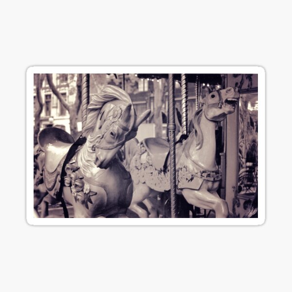 Carousel Horses in Bryant Park New York City Sticker