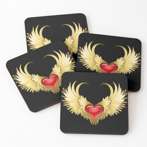 Item preview, Red Heart with Golden Wings  designed and sold by LionessLove.