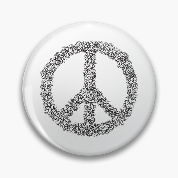 Item preview, Peace Sign | flowers | Black and white designed and sold by hayleylauren.