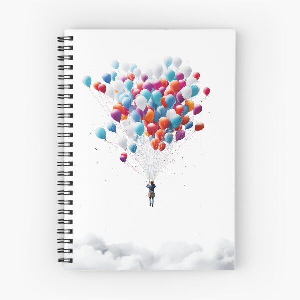 Item preview, Man flying with many colorful balloons for dream designed and sold by exitbird.