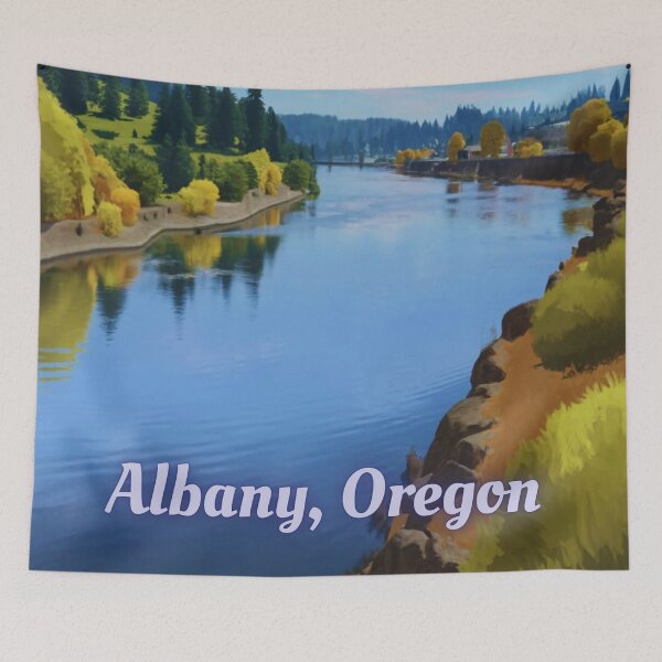 Item preview, Albany Oregon And The Willamette River. designed and sold by OregonsOwn.