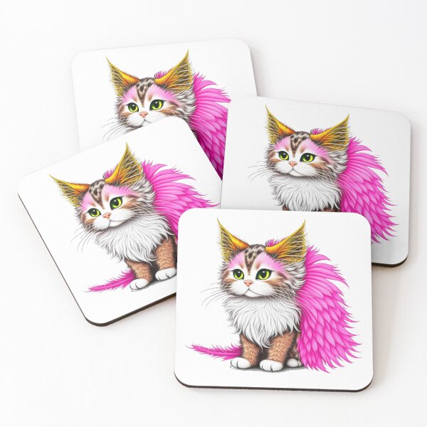 Item preview, Fluffy Kitty with Pink Wings designed and sold by Violet Grant.