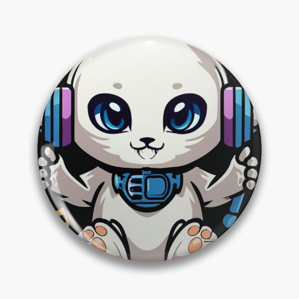 Item preview, kitten with hearing aid "words fail, music speaks" designed and sold by NotesForMusic.