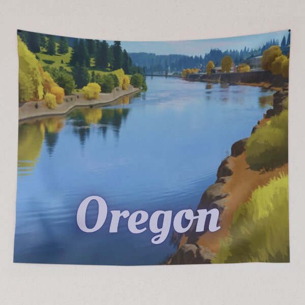 Item preview, Oregon River And Trees designed and sold by OregonsOwn.