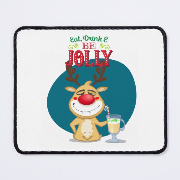 Item preview, Christmas: Reindeer Drinking Eggnog. Eat, Drink & Be Jolly designed and sold by TaraTs.
