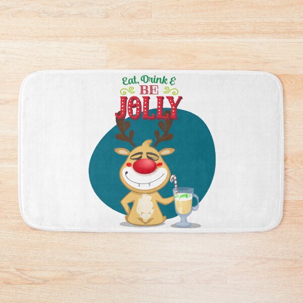 Item preview, Christmas: Reindeer Drinking Eggnog. Eat, Drink & Be Jolly designed and sold by TaraTs.