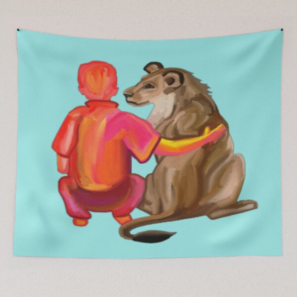 Item preview, Boy with Lioness Friend designed and sold by Deborah Camp.