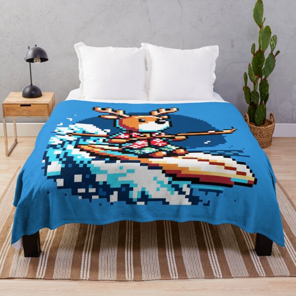 Item preview, Surfing Reindeer: 8-Bit Holiday Wave designed and sold by PixelPunkster.