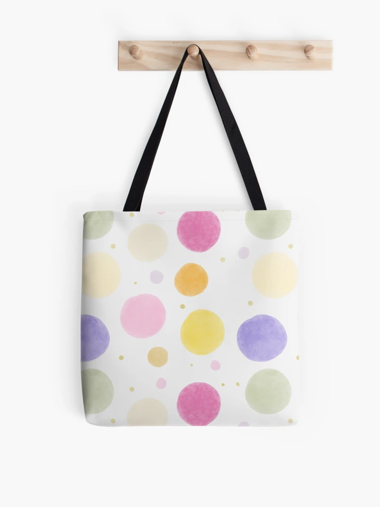 Thumbnail 1 of 2, Tote Bag, Color Circle Dot Pattern designed and sold by InversionGraph.