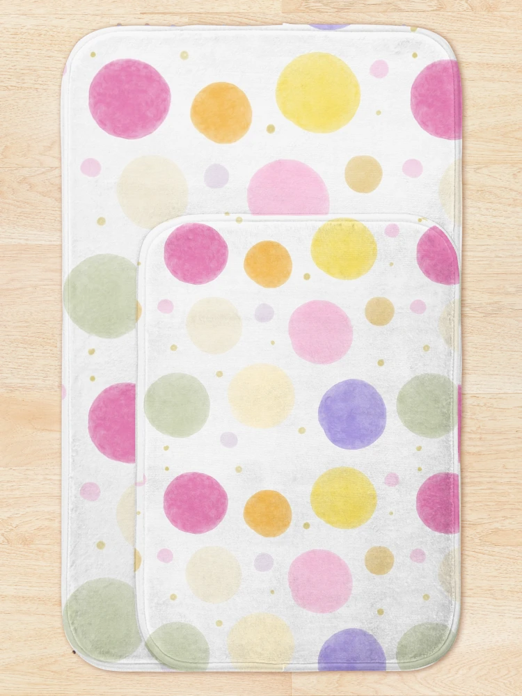 Thumbnail 5 of 6, Bath Mat, Color Circle Dot Pattern designed and sold by InversionGraph.
