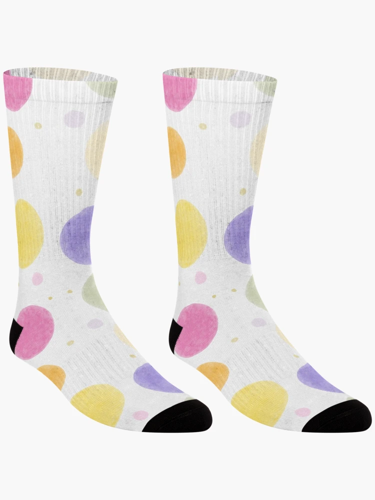 Thumbnail 3 of 5, Socks, Color Circle Dot Pattern designed and sold by InversionGraph.