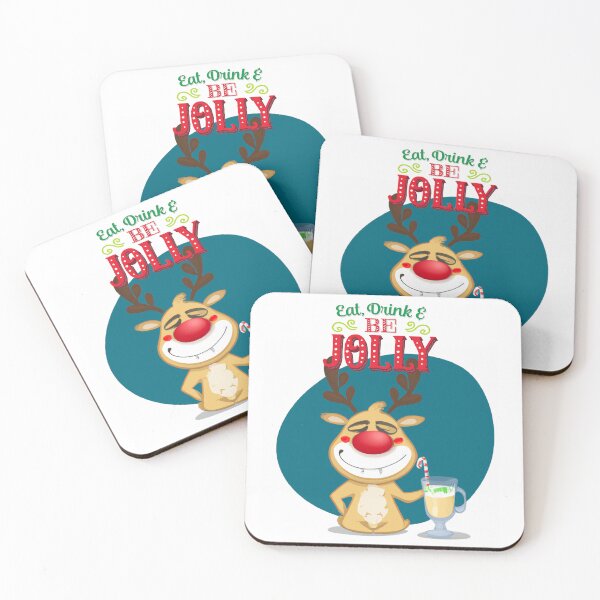 Item preview, Christmas: Reindeer Drinking Eggnog. Eat, Drink & Be Jolly designed and sold by TaraTs.