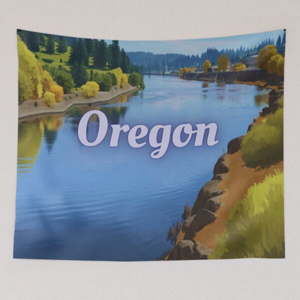 Item preview, Oregon River Mountain And Trees designed and sold by OregonsOwn.
