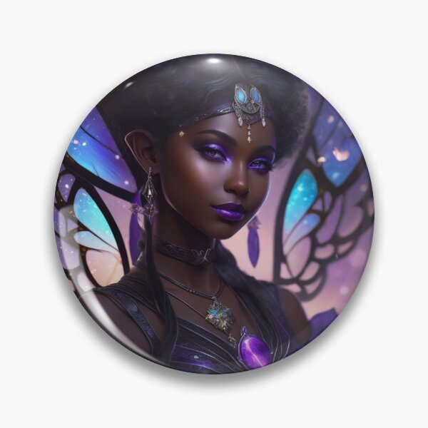 Item preview, Black Fairy With Glowing Wings designed and sold by FlutterbyFairy.