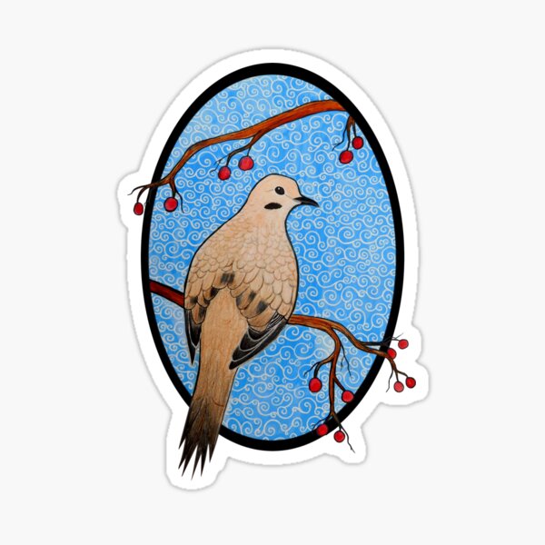 Good Mourning, Dove (With a Dark Background) Sticker