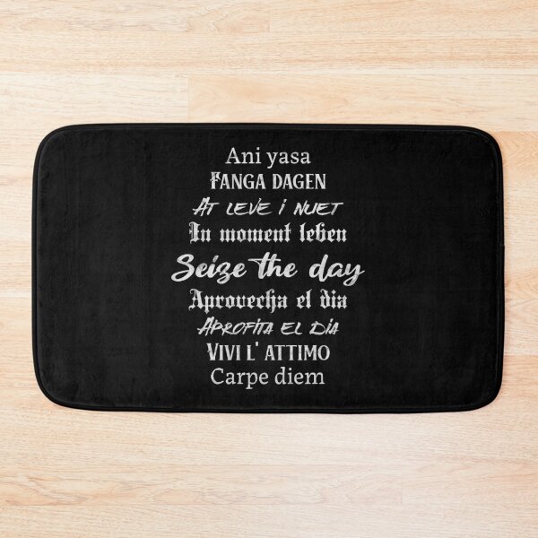 Item preview, Seize the day 9 languages, white letters  designed and sold by AychtuoImages.