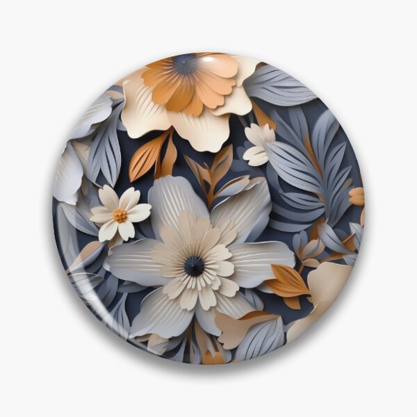 Item preview, Peach Navy Blue Ivory Paper Origami Flower Pattern designed and sold by wasootch.
