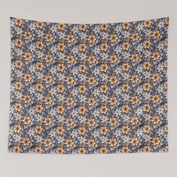 Item preview, Peach Navy Blue Ivory Paper Origami Flower Pattern designed and sold by wasootch.