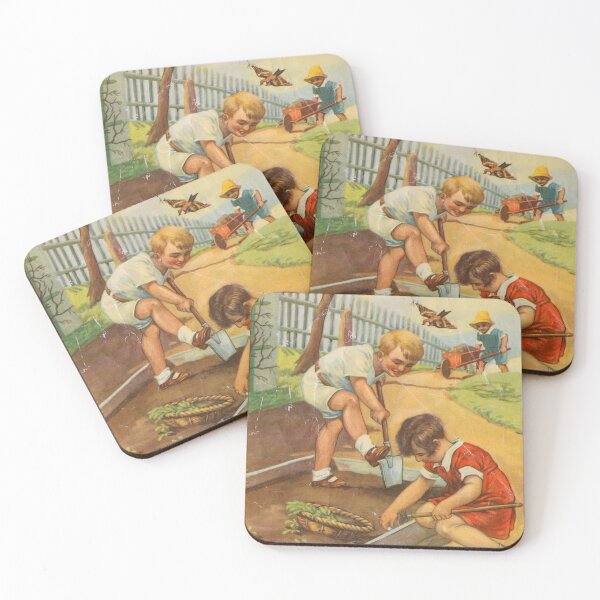 Item preview, Girl and boy digging and planting vegetables in the garden. designed and sold by State Library of South Australia.