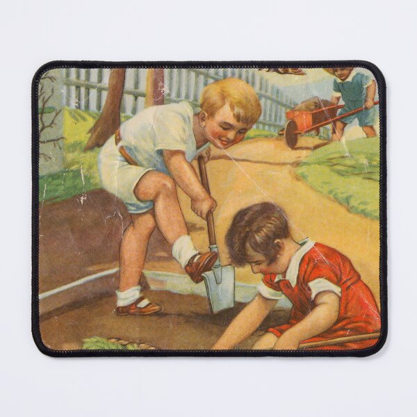 Aperçu de l'œuvre Fille et garçon creusant et plantant des légumes dans le jardin. créée et vendue par State Library of South Australia.