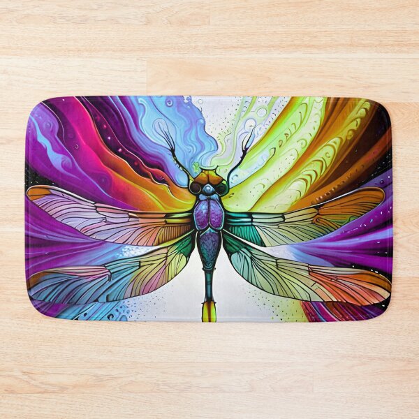 Item preview, Dragonfly Stained Glass Cartoon designed and sold by druidwolfart.
