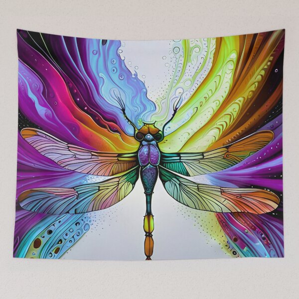 Item preview, Dragonfly Stained Glass Cartoon designed and sold by druidwolfart.