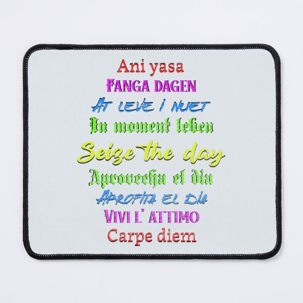 Item preview, Seize the day 9 languages, color letters designed and sold by AychtuoImages.