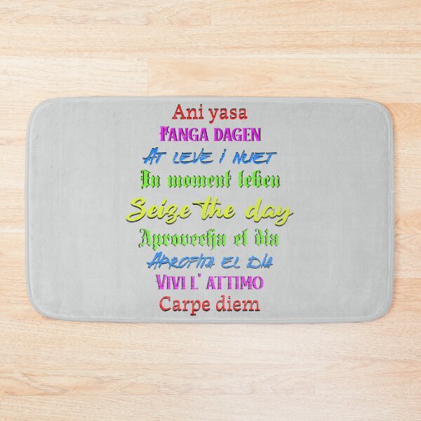 Item preview, Seize the day 9 languages, color letters  designed and sold by AychtuoImages.