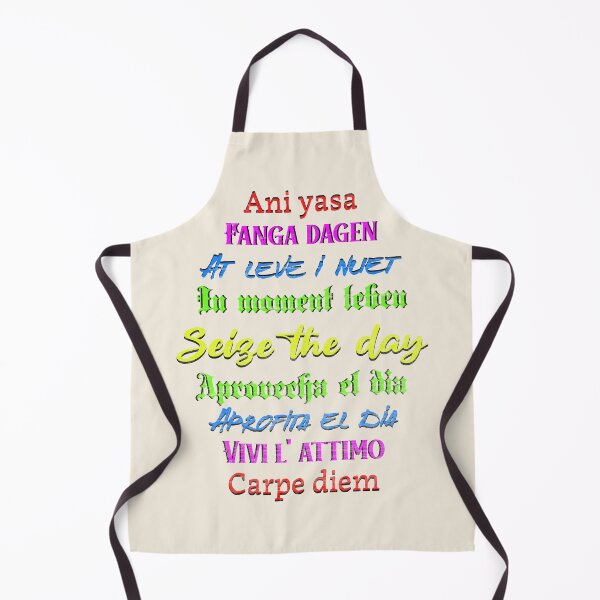 Item preview, Seize the day 9 languages, color letters  designed and sold by AychtuoImages.
