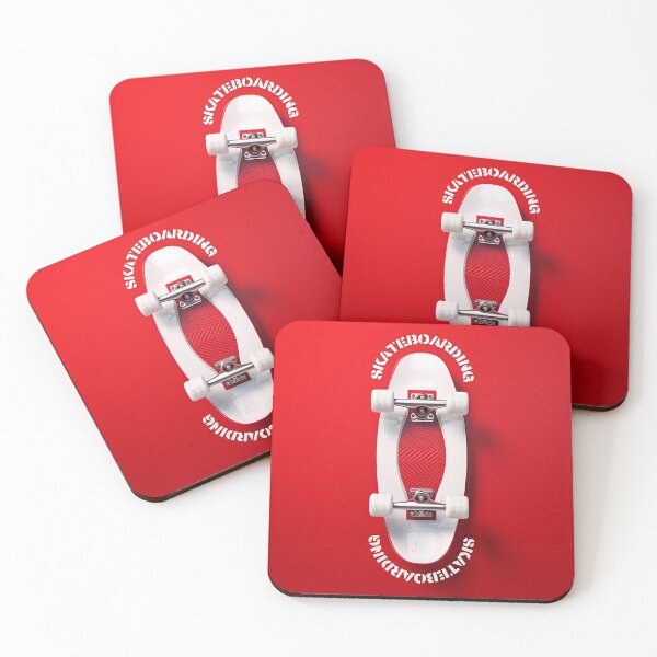 Item preview, Skateboarding, rojo y blanco, monopatín blanco. designed and sold by silent-violin.
