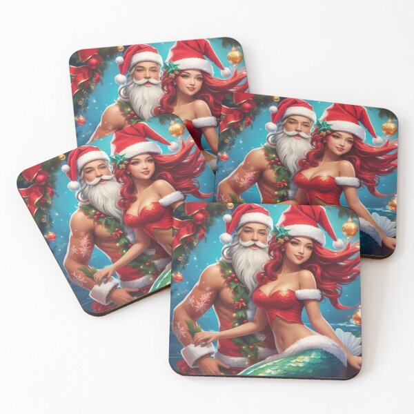 Item preview, Sexy Christmas Mermaid and Santa designed and sold by SirenasWorld.