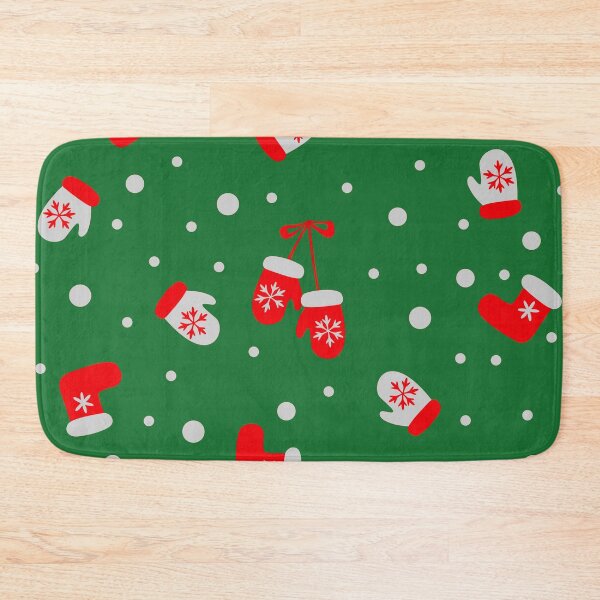 Item preview, Christmas Red Mittens Pattern On Holiday Green designed and sold by DEC02.