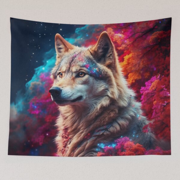 Item preview, Galactic Guardian: Ethereal Majesty of the Cosmic Wolf designed and sold by ArtLab-store.