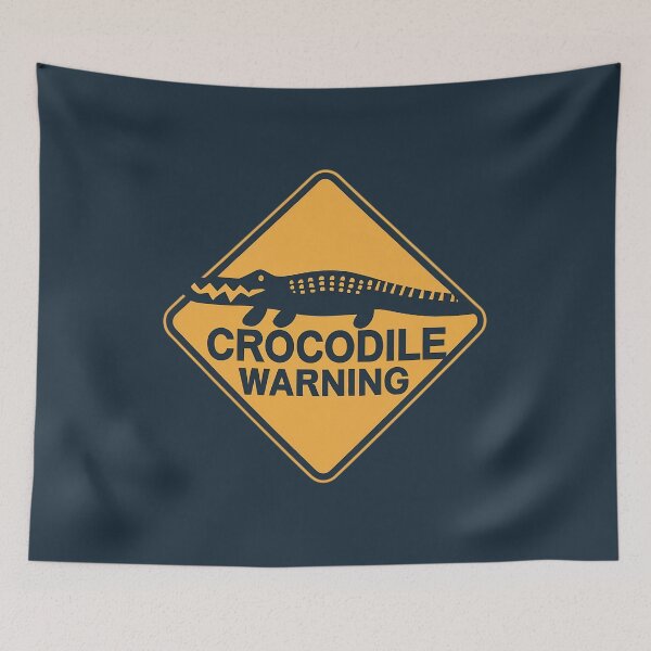 Item preview, Crocodile Warning Road Sign designed and sold by FlexYourMind.