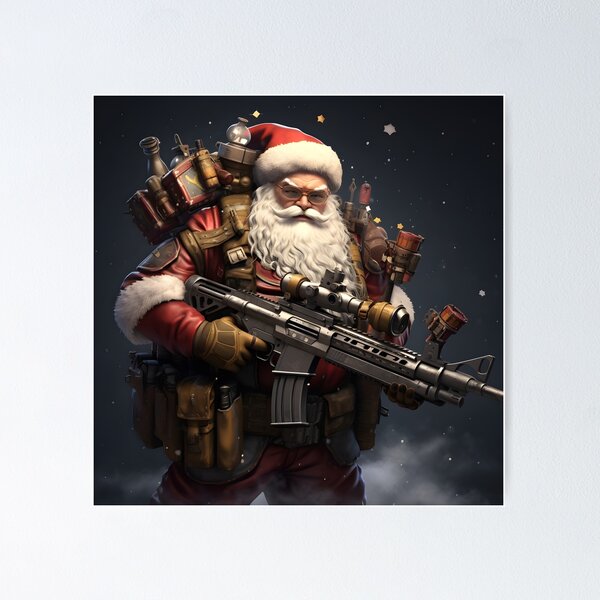Item preview, tactical christmas santa claus holiday print designed and sold by dcrc.