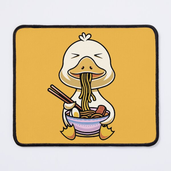 Item preview, Cute duck eating ramen cartoon illustration designed and sold by cubbone.