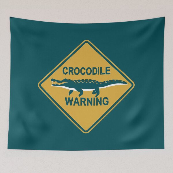 Item preview, Crocodile Warning Street Sign designed and sold by FlexYourMind.