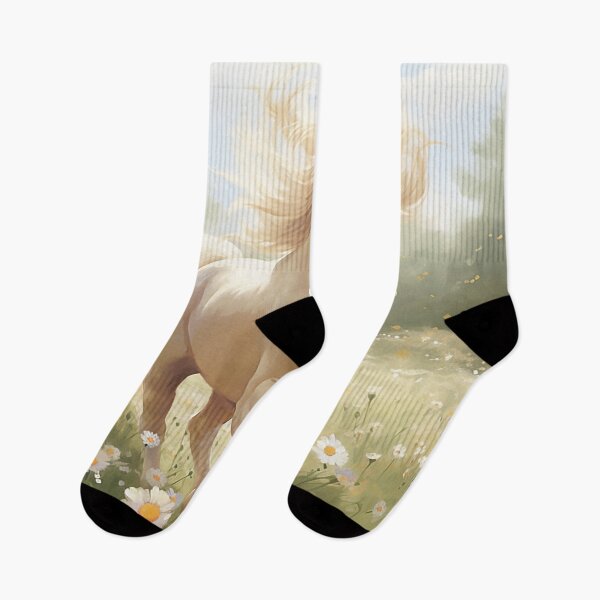 Item preview, Wildflower Meadow Dream - Graceful Horse in Nature's Splendor designed and sold by PaintbrushPlace.
