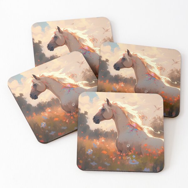 Item preview, Wildflower Elegance - Graceful Horse in Nature's Bloom, Vibrant Meadow Art designed and sold by PaintbrushPlace.