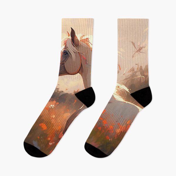 Item preview, Wildflower Elegance - Graceful Horse in Nature's Bloom, Vibrant Meadow Art designed and sold by PaintbrushPlace.