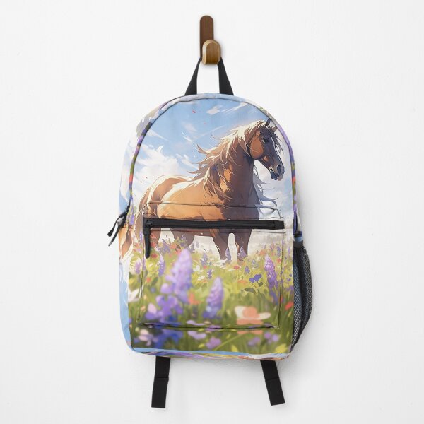 Item preview, Nature's Symphony - Elegant Horse Amidst Vibrant Wildflower Meadows designed and sold by PaintbrushPlace.